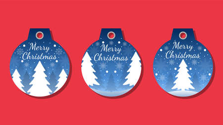 Christmas tags set greetings elements on colorful background. Christmas background. vector illustrationのイラスト素材