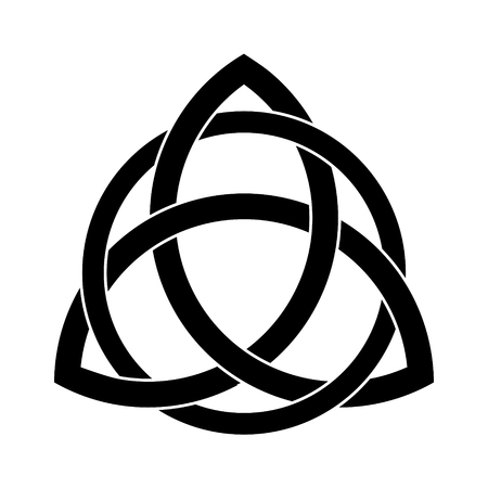 Black Triquetra ornament with editable fill and stroke colorsのイラスト素材