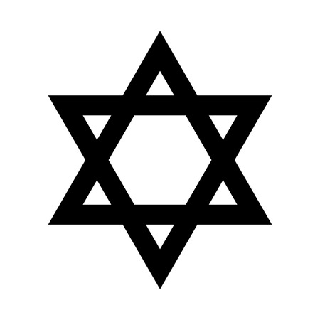 White star of King David on black backgroundのイラスト素材
