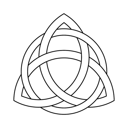 Triquetra ornament with editable fill and stroke colors,のイラスト素材