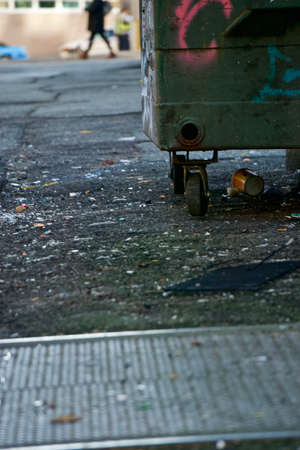 A street garbage bin in downtown Vancouver BC
