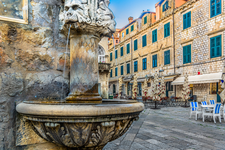 Marble historic architecture in Dalmatia region, Croatia.の写真素材