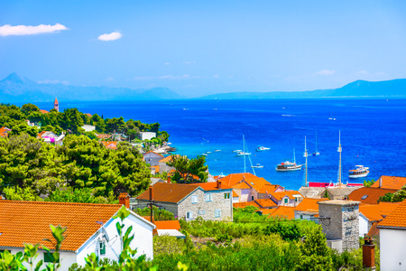 Aerial view on town Bol, Island Brac, Croatia.