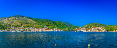 Panorama of island Vis in Croatia, famous travel resort in Europe.の写真素材