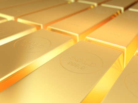 Close up shot of gold bars