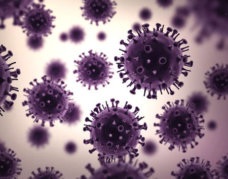 Illustration of Influenza Virus H1N1. Swine Flu.の写真素材