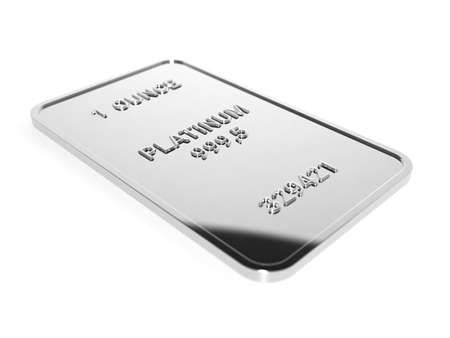 Platinum isolated on white background. 3d illustration.