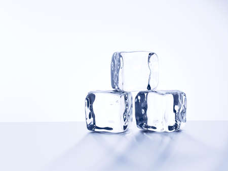 Ice cubes isolated white background.の写真素材