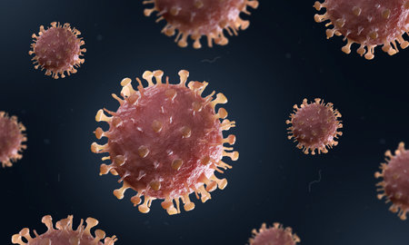 Illustration of Influenza Virus H1N1. Swine Flu. 3d illustration.の写真素材