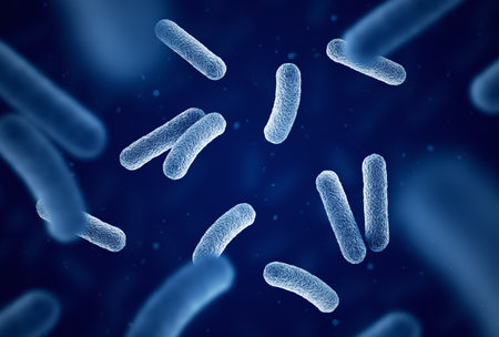 Bacteria on dark blueの写真素材