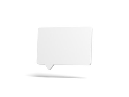 Chat icon isolated on white background. Empty. Speech bubble. Blank. Message. 3d illustration.