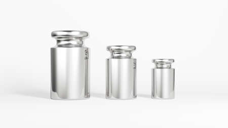 Calibration weight set isolated on white background. Three sizes. 3d illustration.の写真素材