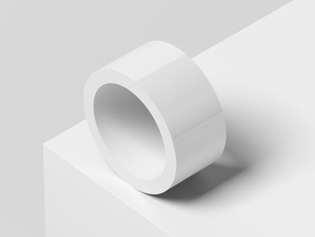 Adhesive tape isolated on white background. Blank. Mockup. Product display. 3d illustration.の写真素材