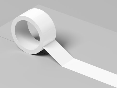 Adhesive tape isolated on white background. Blank. Mockup. Product display. 3d illustration.の写真素材