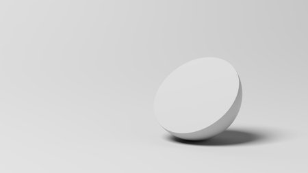 Product display. Display plinths. Stand. White color. Hemisphere. 3d illustration.の写真素材