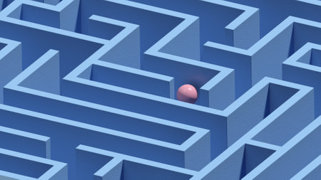 Maze. Orthographic. Abstract illustration. 3d illustration.の写真素材
