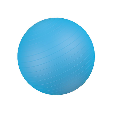 Blue exercise ball isolated on white background. 3d illustration.の写真素材