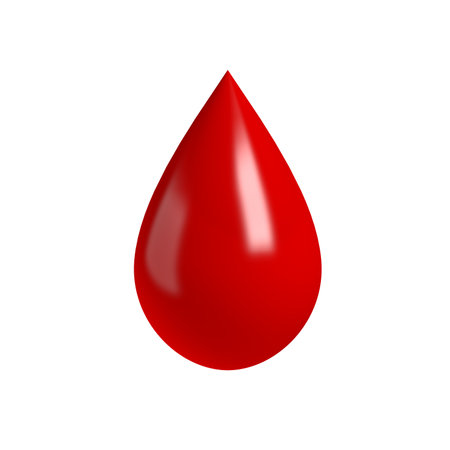 Blood drop isolated on white background. 3d illustration.の写真素材