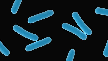 Probiotics. Blue color. 3d illustration.