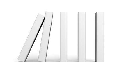 Books isolated on white background. Blank. 3d illustration.の写真素材