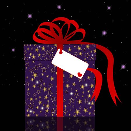 Gift with congratulatory blank on holiday background. のイラスト素材