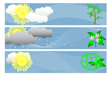 banners, Weather and ecology. のイラスト素材