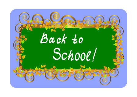 Back to school - card with autumn leaves. のイラスト素材