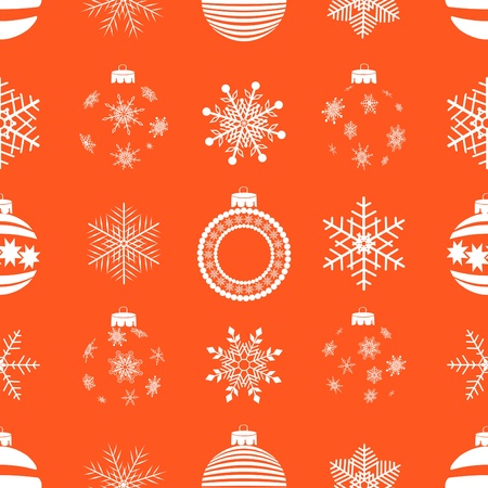 seamless pattern with christmas balls and snowflakesのイラスト素材