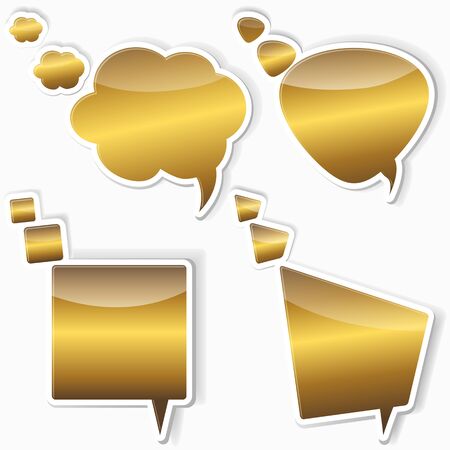 Set of golden stickers from speech bubbles. 10EPS. vector.のイラスト素材