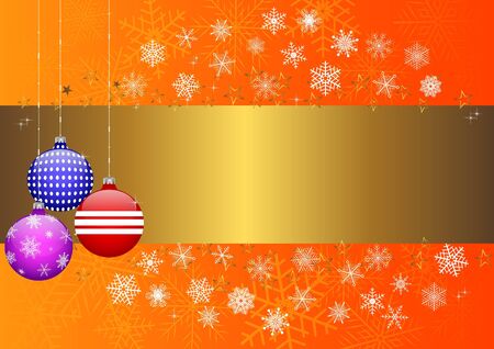 Christmas banner with balls and snowflake. vector 10eps.のイラスト素材