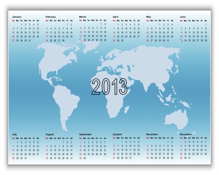 Calendar 2013 on banners with map. American style. のイラスト素材