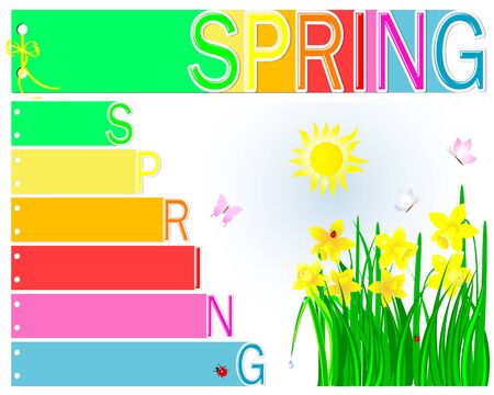 Spring booklet with yellow ribbon and bowのイラスト素材