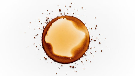 Coffee stain isolated on white backgroundの素材