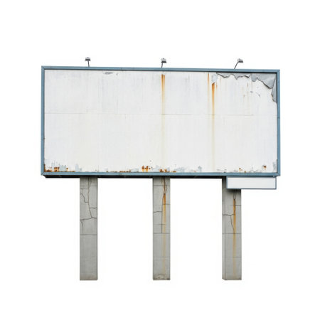 Blank billboard isolated on white backgroundの素材