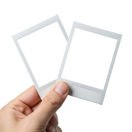 Polaroid frames, isolated on white backgroundの素材