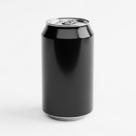 Black soda can isolated on white backgroundの素材