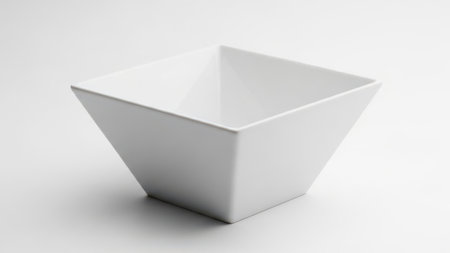 Modern white ceramic bowl isolated on white backgroundの素材