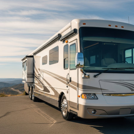 Luxury rv isolated on white backgroundの素材
