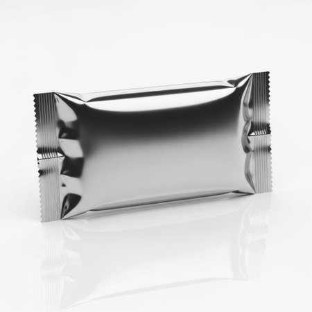 Silver foil wrapper isolated on white backgroundの素材