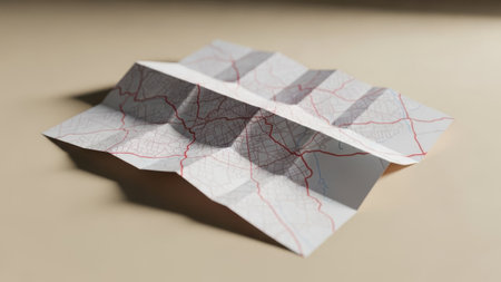 Map paper airplane isolated on white backgroundの素材