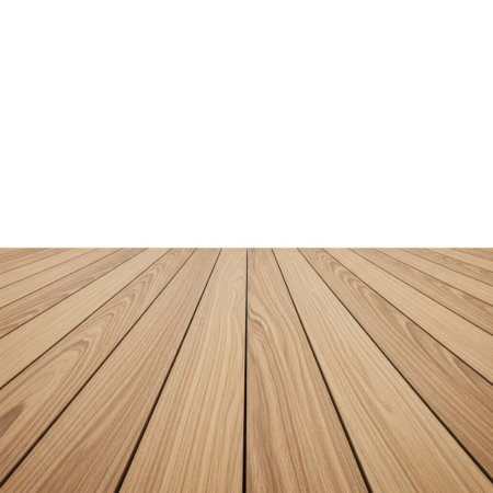 Wooden floor boards, isolated on white backgroundの素材