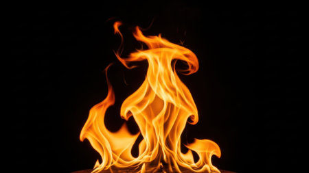 Flame, fire, isolated on white backgroundの素材