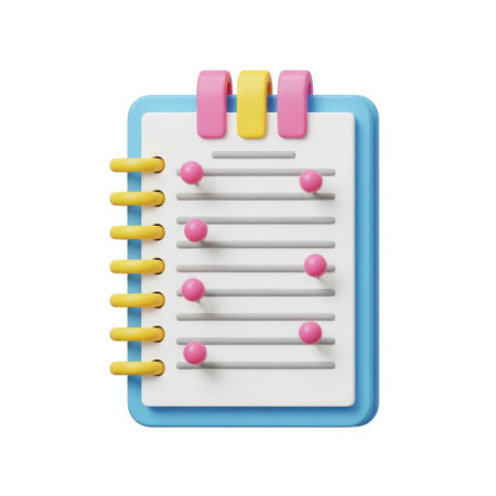 Colorful notepad icon isolated on white backgroundの素材