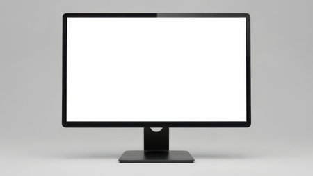 Modern flat screen monitor isolated on white backgroundの素材