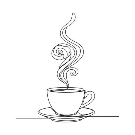 Steaming coffee cup isolated on white backgroundの素材