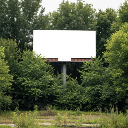 Empty billboard isolated on white backgroundの素材