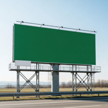 Large outdoor billboard isolated on white backgroundの素材