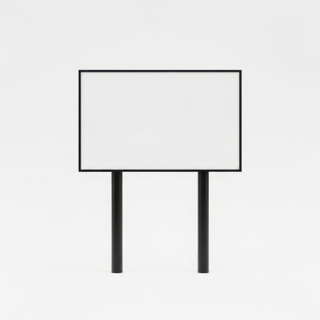 Blackboard with stand isolated on white backgroundの素材