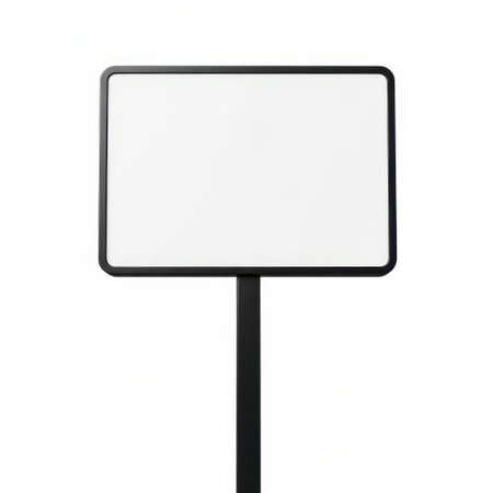 Blank road sign isolated on white backgroundの素材