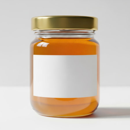 Honey jar isolated on white backgroundの素材